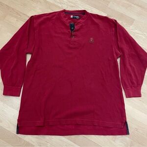 Ralph Lauren Chaps Thermal Henley Shirt Red XL